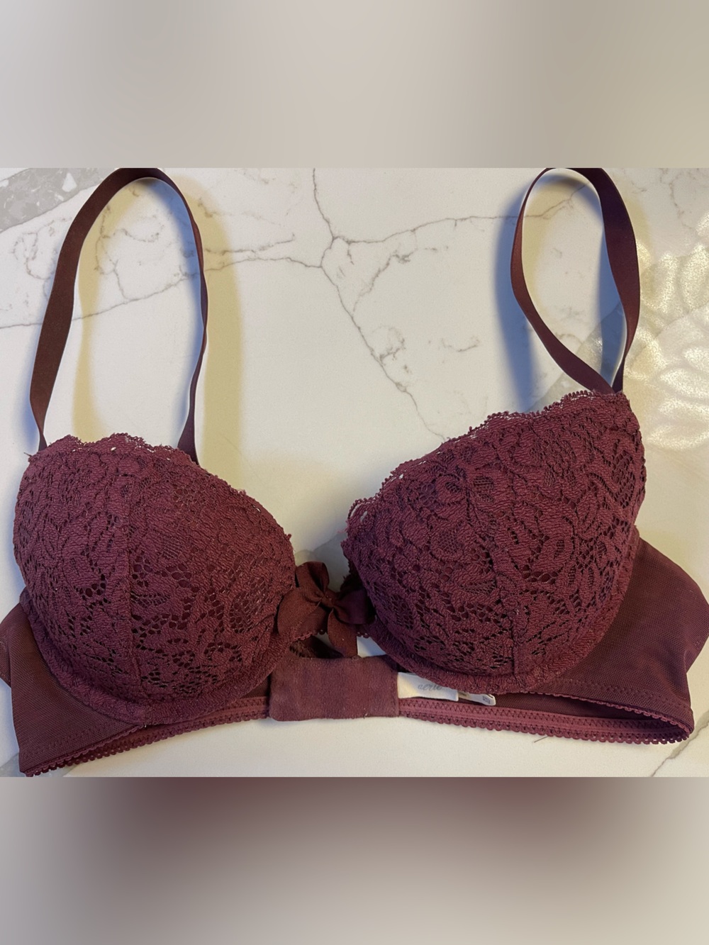 AERIE plum Ella Gel lace underwire bra size 32B